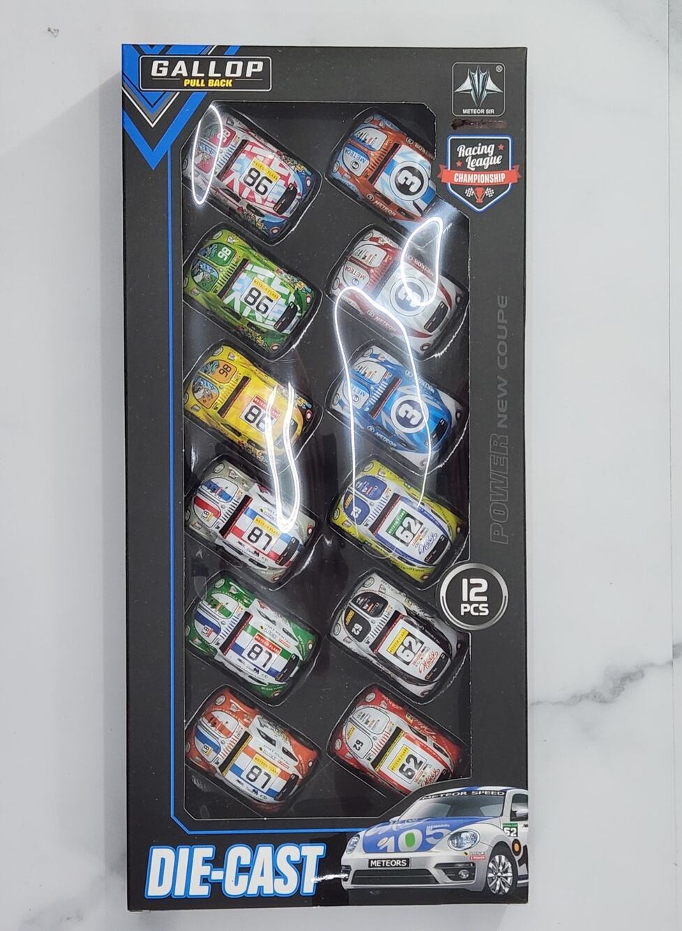Box of 12 Pull Back Die-Cast Cars - by Gallop - Kids Toy Racing